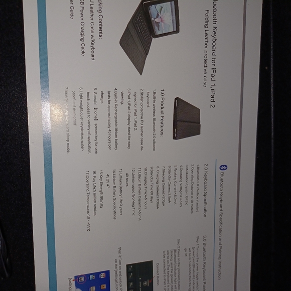 New bluetooth keyboard case speciially designed for ipad 1 ipad 2 - Picture 7 of 8